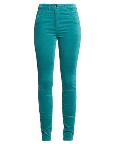 Elisabetta Franchi Woman Pants Emerald Green Size 26 Cotton, Modal, Elastane