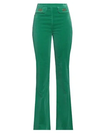 Elisabetta Franchi Woman Pants Emerald Green Size 6 Cotton, Elastane