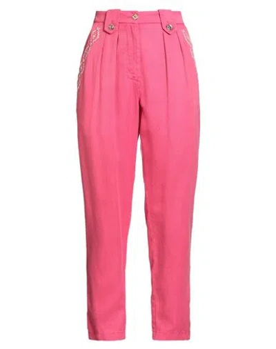 Elisabetta Franchi Woman Pants Fuchsia Size 26 Lyocell, Polyester In Neutral