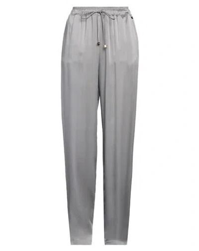 ELISABETTA FRANCHI ELISABETTA FRANCHI WOMAN PANTS GREY SIZE 10 ACETATE, VISCOSE