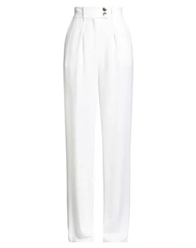Elisabetta Franchi Woman Pants Ivory Size 10 Polyester, Elastane In White