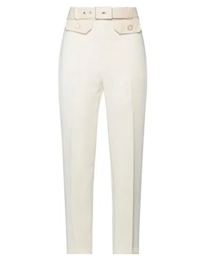 Elisabetta Franchi Woman Pants Ivory Size 6 Polyester, Elastane In White