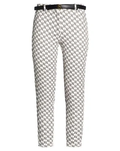 Elisabetta Franchi Woman Pants Ivory Size 8 Polyester, Elastane In White