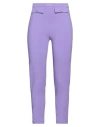 Elisabetta Franchi Logo-plaque Crepe Tapered Trousers In Violet