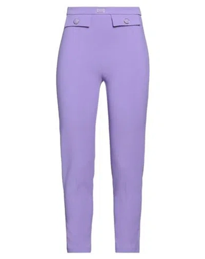 ELISABETTA FRANCHI ELISABETTA FRANCHI WOMAN PANTS MAUVE SIZE 12 POLYESTER, ELASTANE