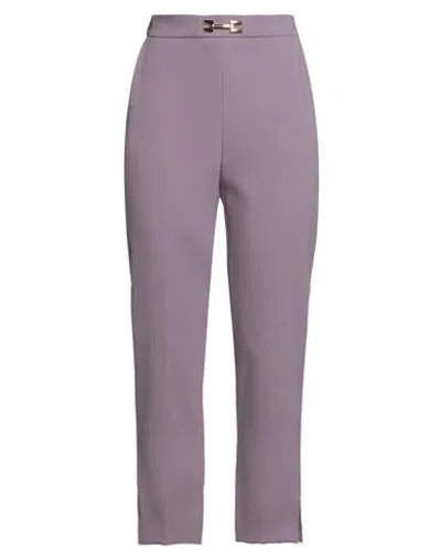 Elisabetta Franchi Woman Pants Mauve Size 10 Polyester In Purple