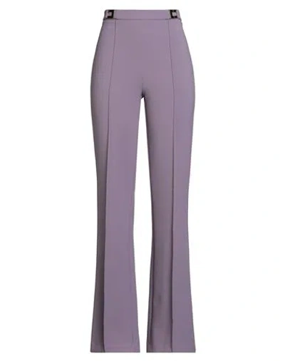 Elisabetta Franchi Woman Pants Mauve Size 10 Polyester, Elastane In Purple