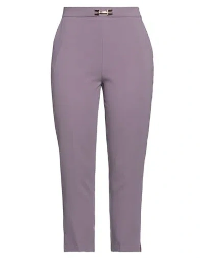 Elisabetta Franchi Woman Pants Mauve Size 8 Polyester In Purple