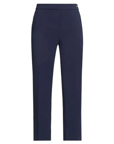 Elisabetta Franchi Woman Pants Midnight Blue Size 12 Polyester, Elastane