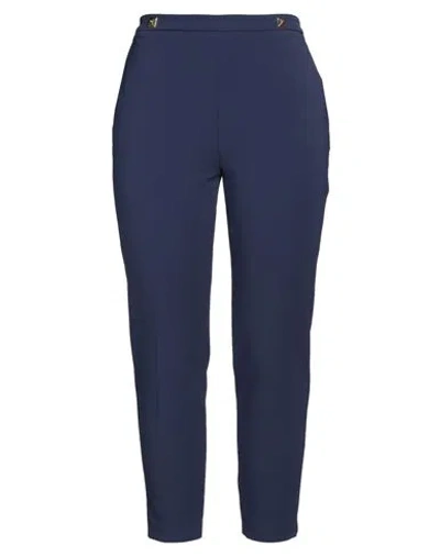 Elisabetta Franchi Woman Pants Navy Size 10 Polyester, Elastane In Navy Blue