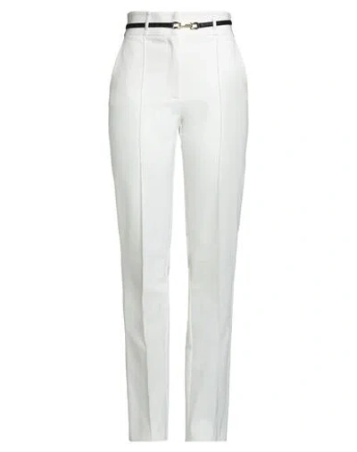 Elisabetta Franchi Woman Pants Off White Size 10 Polyester, Elastane