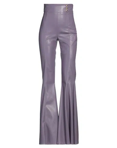 Elisabetta Franchi Woman Pants Purple Size 2 Polyester, Polyurethane Coated In Purple