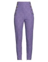 Elisabetta Franchi Woman Pants Purple Size 6 Cotton, Viscose, Polyamide