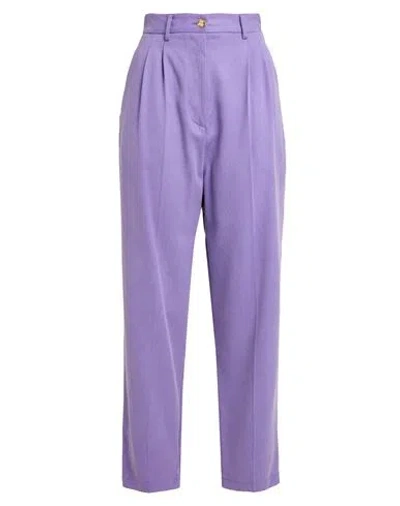 Elisabetta Franchi Woman Pants Purple Size 6 Lyocell