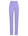 Elisabetta Franchi Logo-plaque Crepe Tapered Trousers In Purple