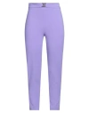 Elisabetta Franchi Logo-plaque Crepe Tapered Trousers In Purple