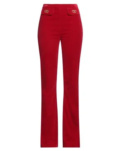 Elisabetta Franchi Woman Pants Red Size 10 Cotton, Elastane, Polyester