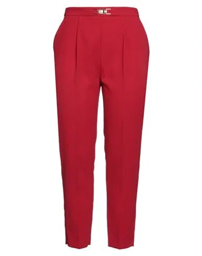Elisabetta Franchi Woman Pants Red Size 12 Polyester