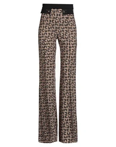 Elisabetta Franchi Woman Pants Sand Size 2 Polyester, Elastane In Brown