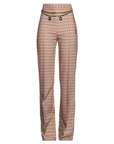 Elisabetta Franchi Woman Pants Sand Size 8 Polyester, Elastane