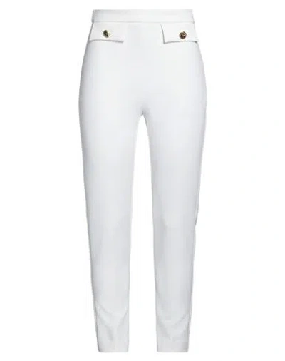 Elisabetta Franchi Woman Pants White Size 10 Polyester, Elastane