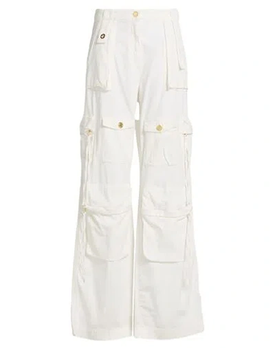 ELISABETTA FRANCHI ELISABETTA FRANCHI WOMAN PANTS WHITE SIZE 27 COTTON, ELASTANE