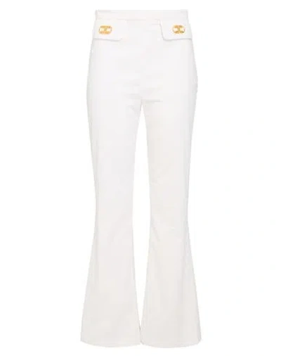 Elisabetta Franchi Woman Pants White Size 6 Cotton, Elastane