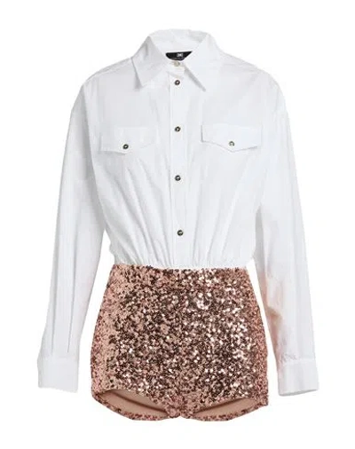 Elisabetta Franchi Woman Playsuit Blush Size 8 Polyester, Elastane In White