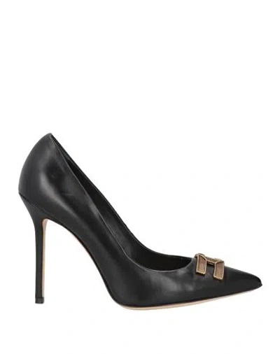 Elisabetta Franchi Woman Pumps Black Size 10 Soft Leather