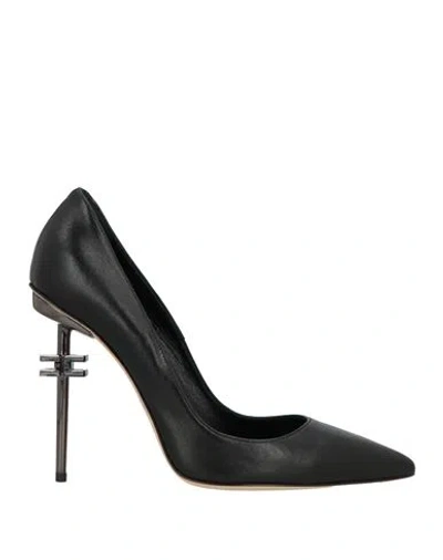 Elisabetta Franchi Woman Pumps Black Size 5 Leather