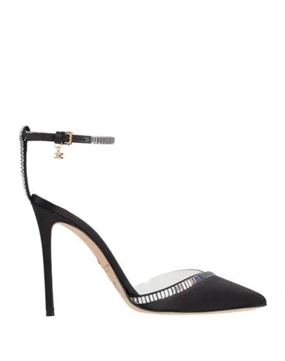 Elisabetta Franchi Woman Pumps Black Size 7 Textile Fibers