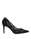 Elisabetta Franchi Woman Pumps Black Size 8 Leather, Textile Fibers