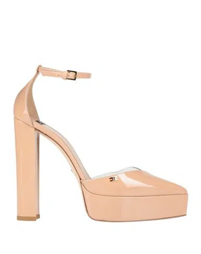 Elisabetta Franchi Woman Pumps Blush Size 9 Leather, Plastic In Pink