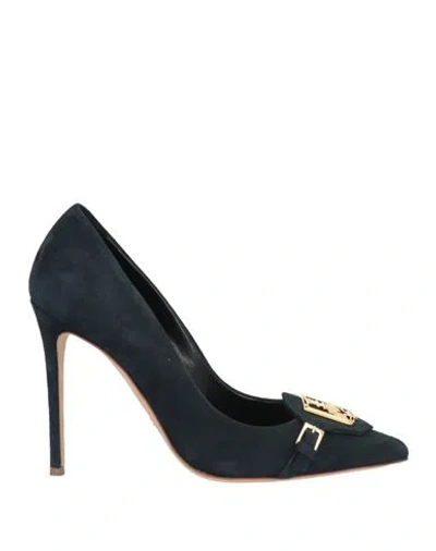 Elisabetta Franchi Woman Pumps Navy Size 8 Leather