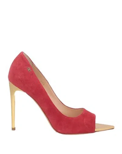 Elisabetta Franchi Woman Pumps Red Size 8 Leather