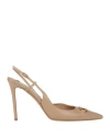 Elisabetta Franchi Woman Pumps Sand Size 6 Leather
