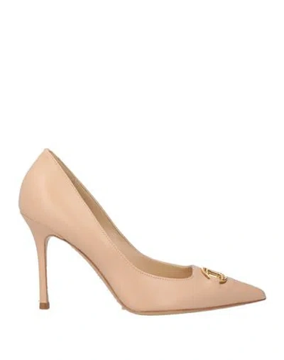 Elisabetta Franchi Woman Pumps Sand Size 9 Leather
