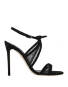 Elisabetta Franchi Black Heeled Sandal With Bow In Black
