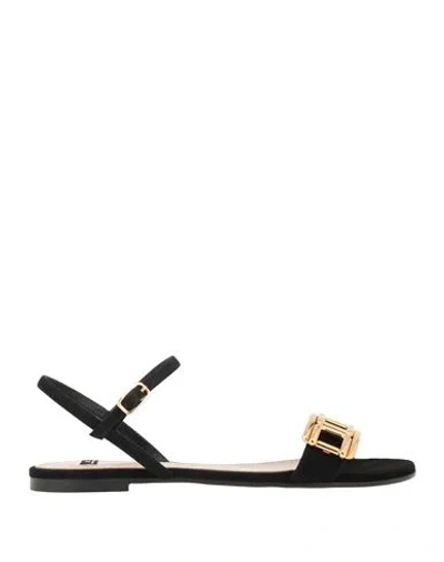 Elisabetta Franchi Woman Sandals Black Size 7 Soft Leather