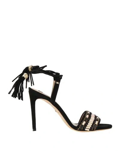 ELISABETTA FRANCHI ELISABETTA FRANCHI WOMAN SANDALS BLACK SIZE 6 LEATHER