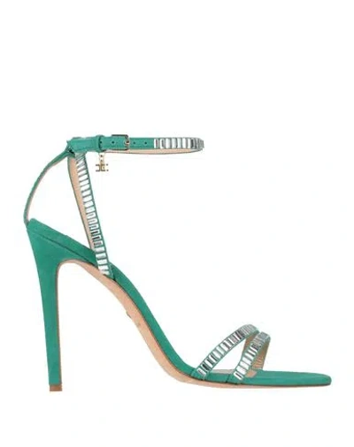 Elisabetta Franchi Woman Sandals Emerald Green Size 8 Leather