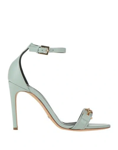 Elisabetta Franchi Woman Sandals Sky Blue Size 5 Leather