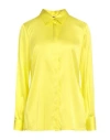Elisabetta Franchi Woman Shirt Lime Green Size 10 Silk, Elastane