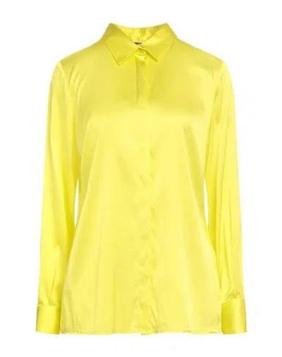Elisabetta Franchi Woman Shirt Lime Green Size 10 Silk, Elastane In Green