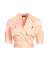 Elisabetta Franchi Woman Shirt Apricot Size 4 Cotton, Elastane, Polyester In Orange