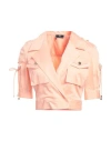 Elisabetta Franchi Woman Shirt Apricot Size 4 Cotton, Elastane, Polyester In Orange