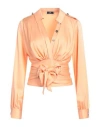 Elisabetta Franchi Woman Shirt Apricot Size 8 Silk In Orange