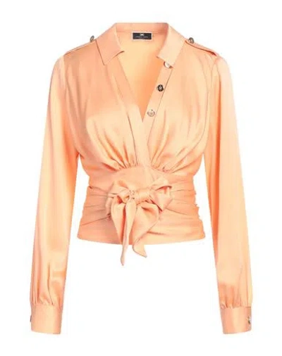 Elisabetta Franchi Woman Shirt Apricot Size 8 Silk In Orange