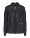Elisabetta Franchi Woman Shirt Black Size 2 Viscose, Elastane In Blue