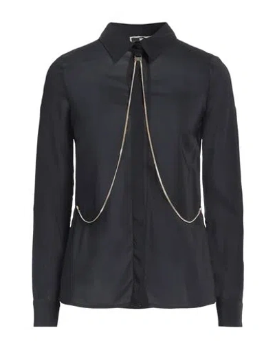 Elisabetta Franchi Woman Shirt Black Size 2 Viscose, Elastane In Blue